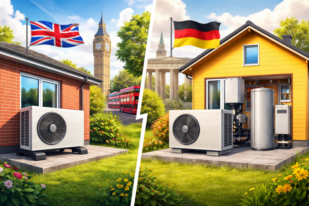 Preisvergleich Wärmepumpe Deutschland England