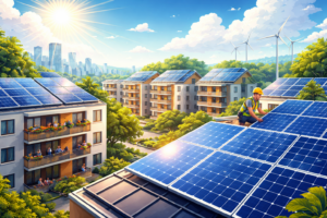 Solarenergie auf modernen Apartments
